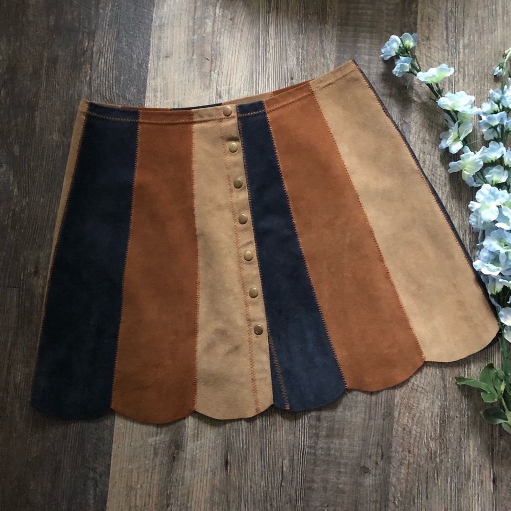 Reformation | Suede Abigail Button Front Skirt